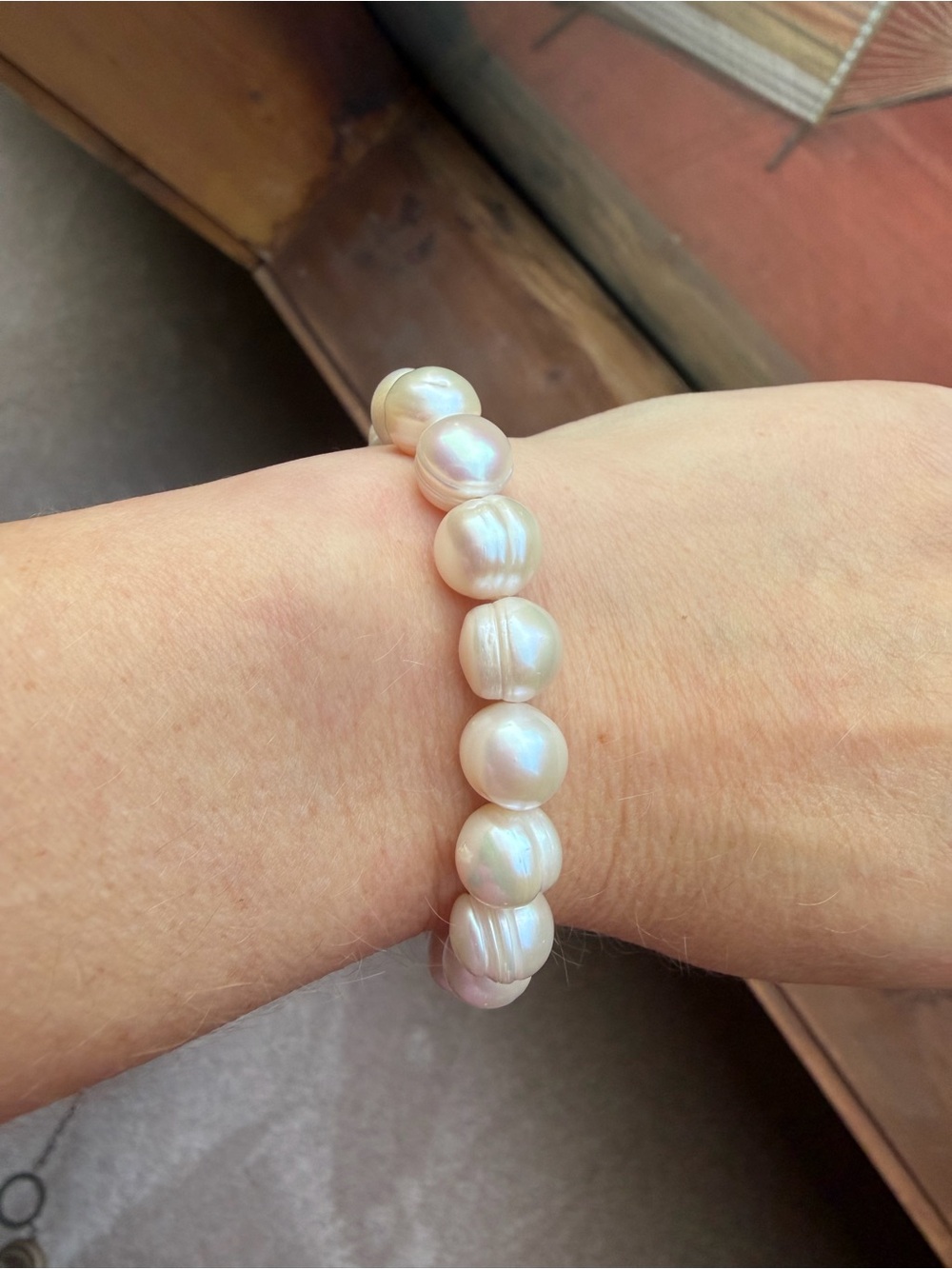 Classic Freshwater Pearl Stretch Bracelet - White